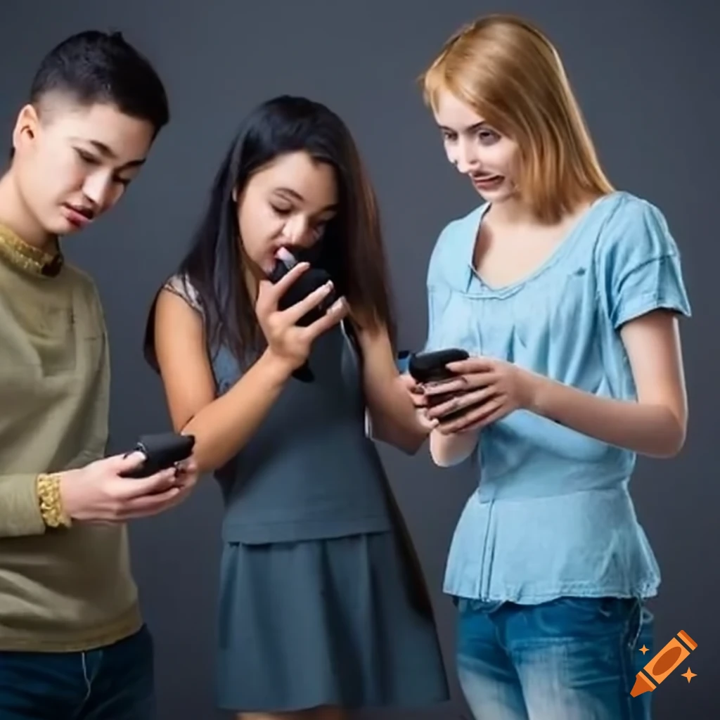 Young adults using phones to check news for credibility on Craiyon