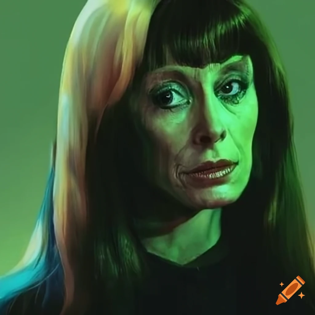 Gates mcfadden as a green ghost on Craiyon