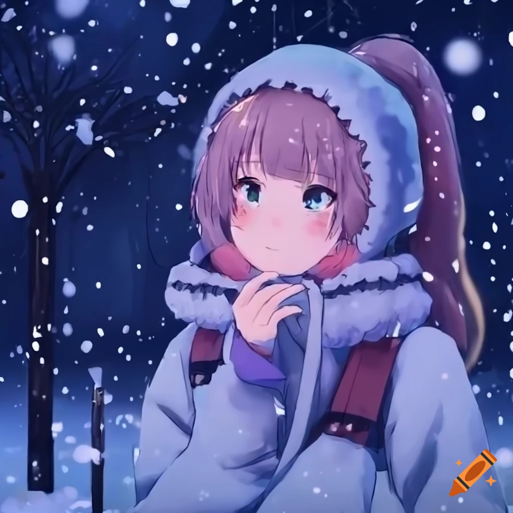 The day I died, it was snowing. Anime characters --auto - SeaArt AI