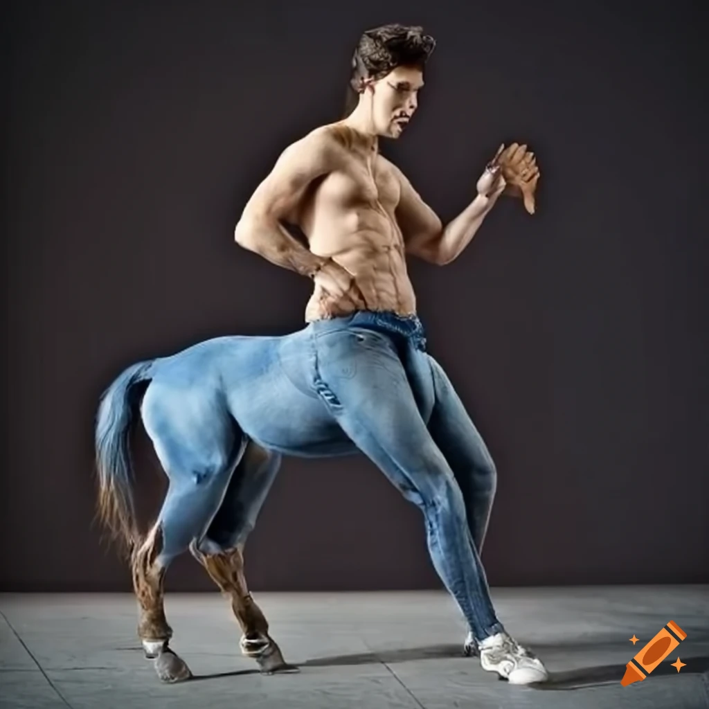 A male centaur wearing jeans