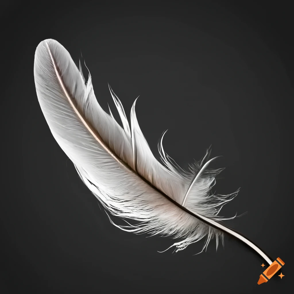 Black feather with white background logo on Craiyon