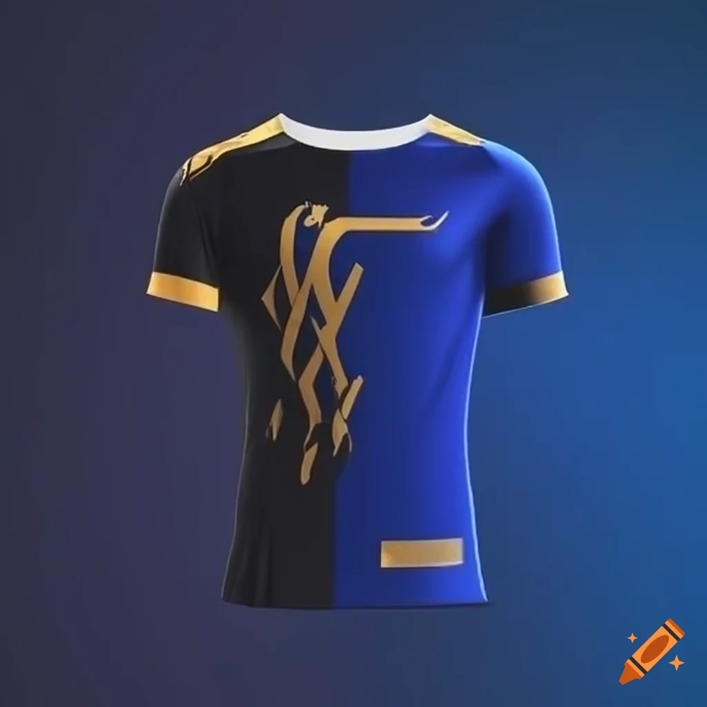 Blue lightning lincoln lion. user create a soccer jersey blue color with  white lightning stripes and a lincoln lion crest chatgpt certainly! here's  a description of the soccer jersey design you requested
