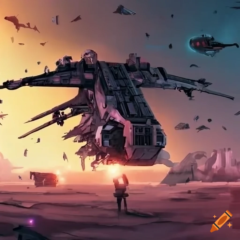 Star wars laat gunship, cyberpunk on Craiyon