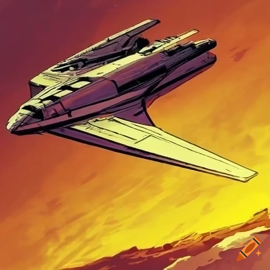 Comic star wars star fighter on Craiyon