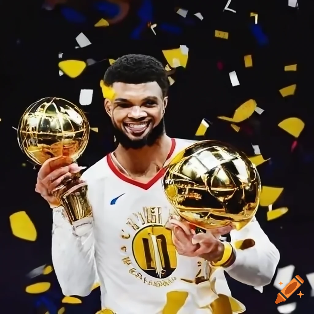 Jamal murray of the denver nuggets holding the nba finals mvp