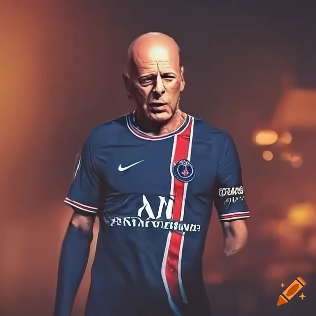 Bruce willis wins ballon d'or with paris saint germain, polaroid, hd