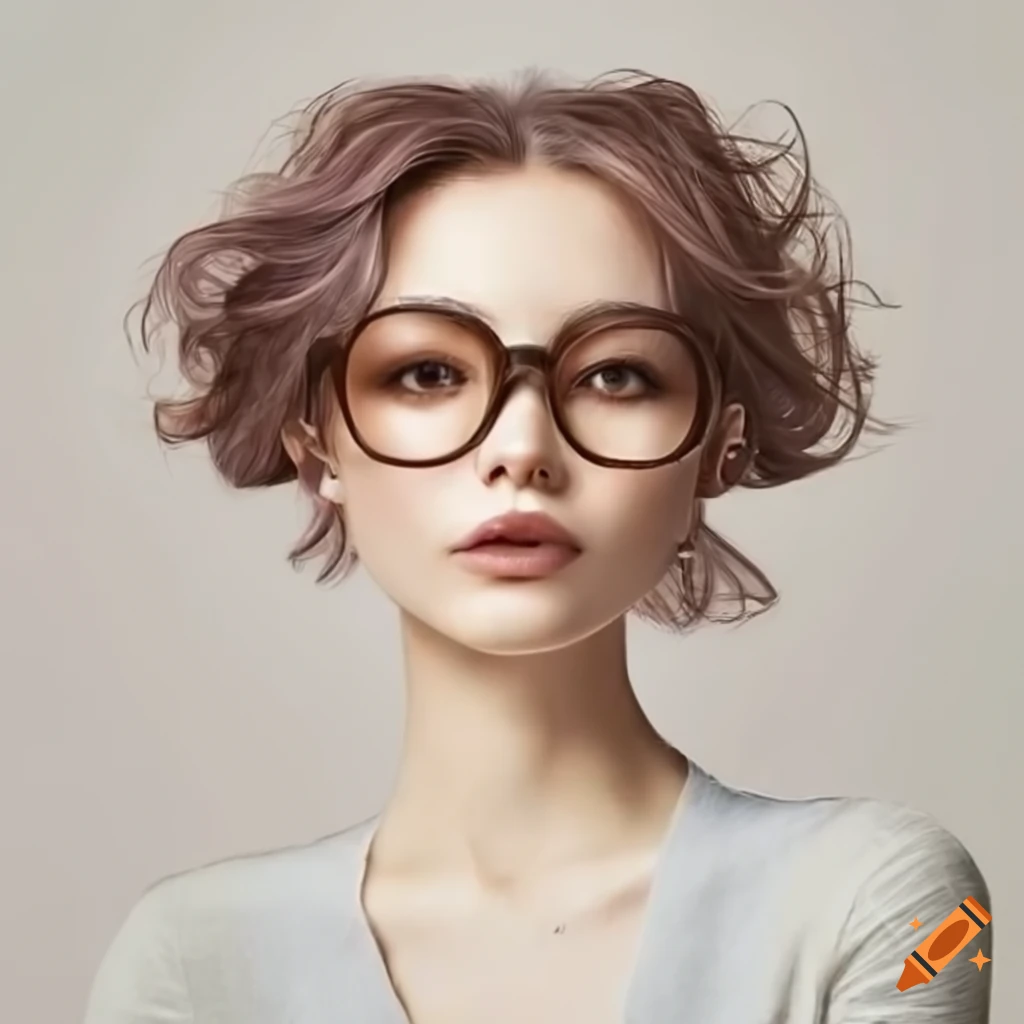 Women, 30 years, brown wawy hair with grey, brown glasses. with a cat ...