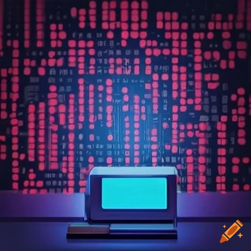 Computer terminal displaying code and commands on Craiyon