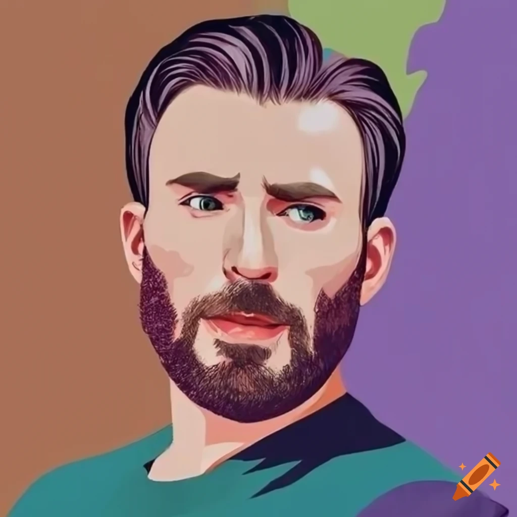 chris-evans-in-a-modern-simple-illustration-style-using-the-pantone