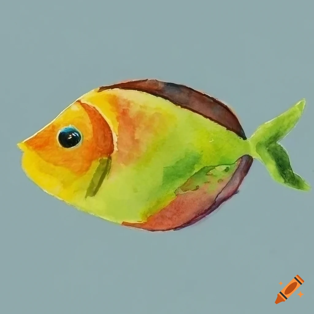 Cute Fish Drawing - Fish - Posters and Art Prints | TeePublic