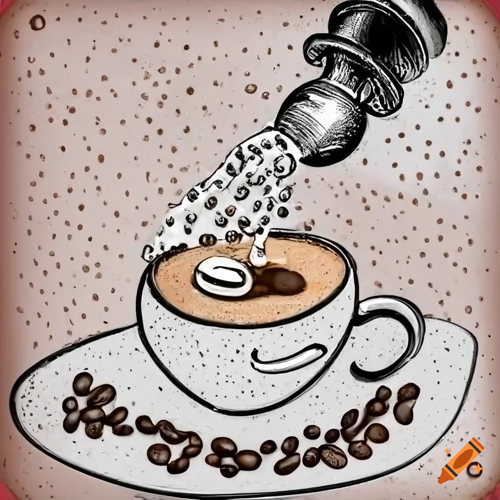 A coffee cup with a happy face on it in a shower being sprayed by a