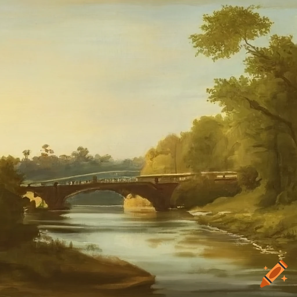 Landscape with bridge and river on Craiyon