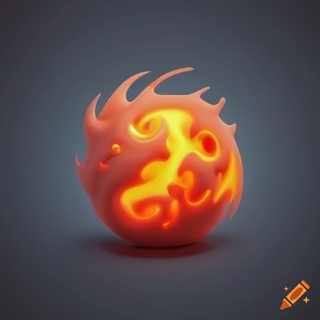 App icon, iOS app icon, big fireball, 3D Render, Dribbble, Behance, Artstation