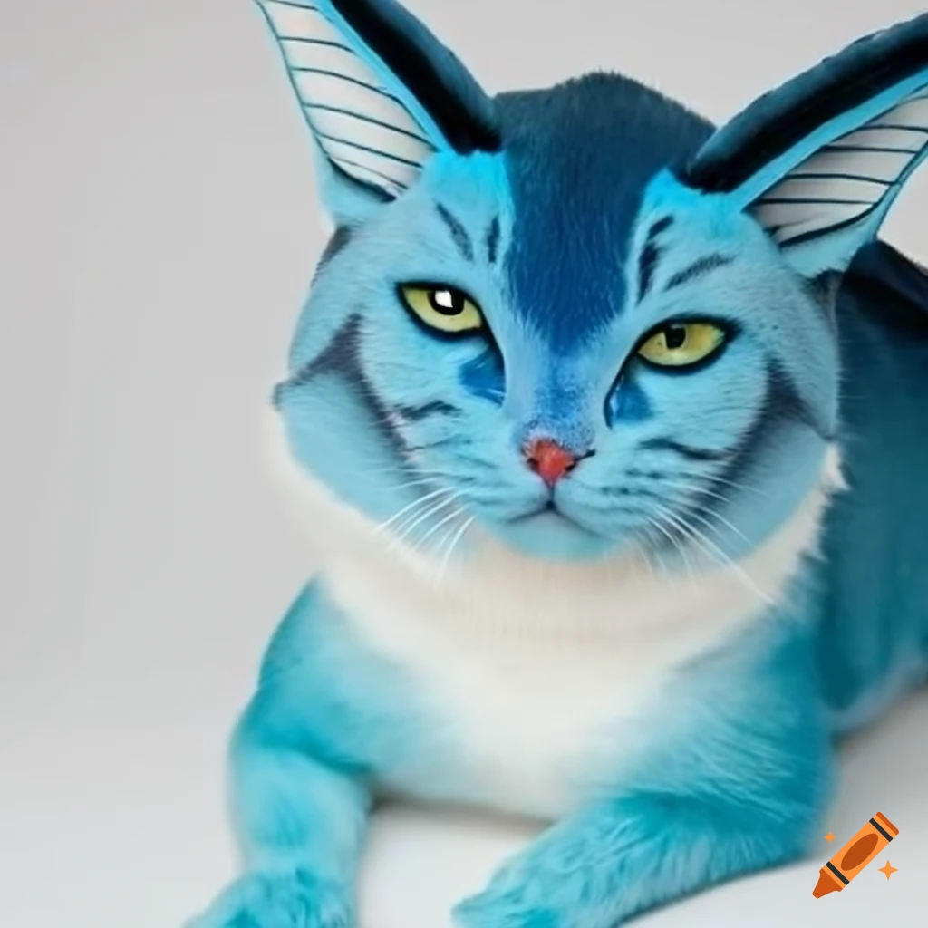 blue mermaid fox-cat (vaporeon style)