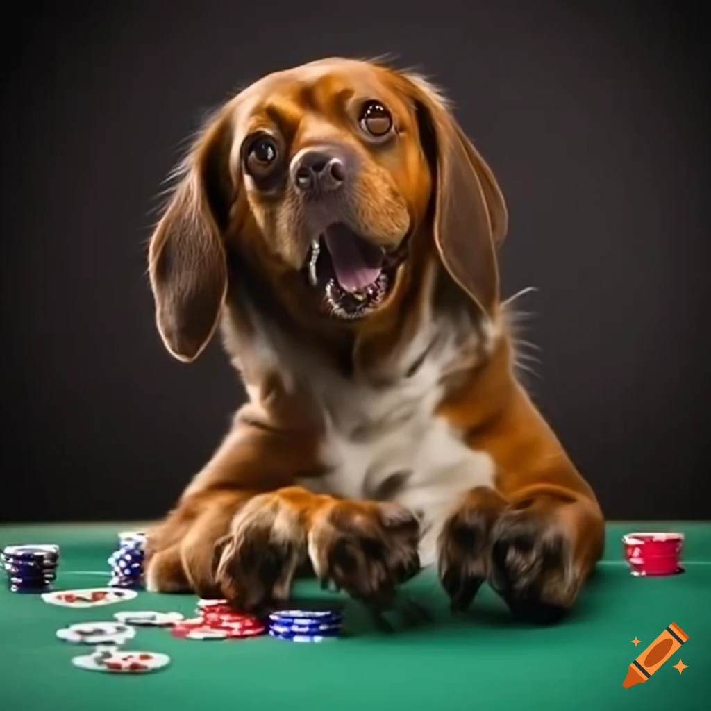 Dogs playing poker on Craiyon