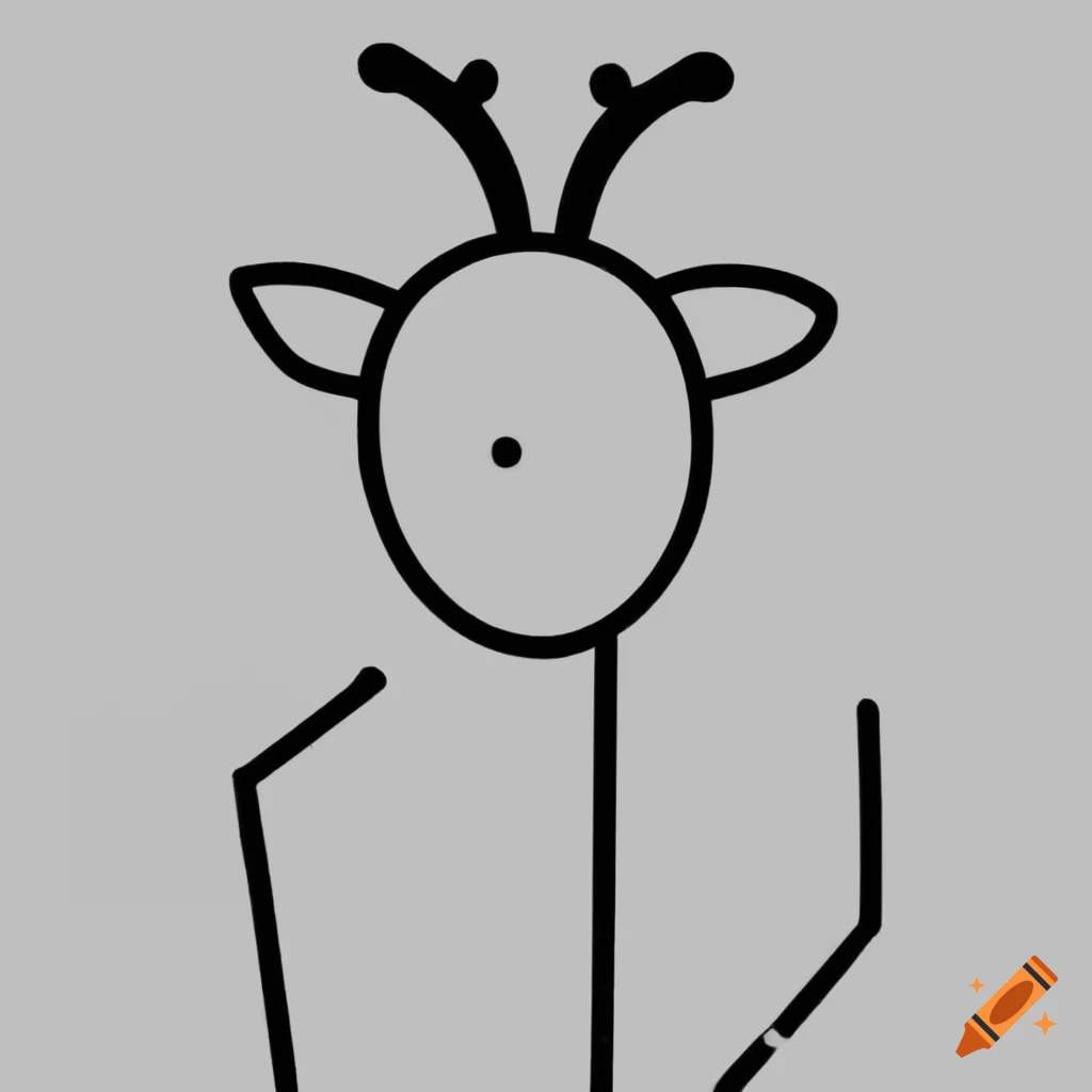 Simple deer stick figure head