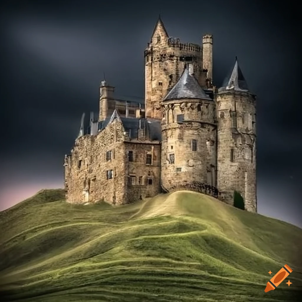 Castle on hill on Craiyon