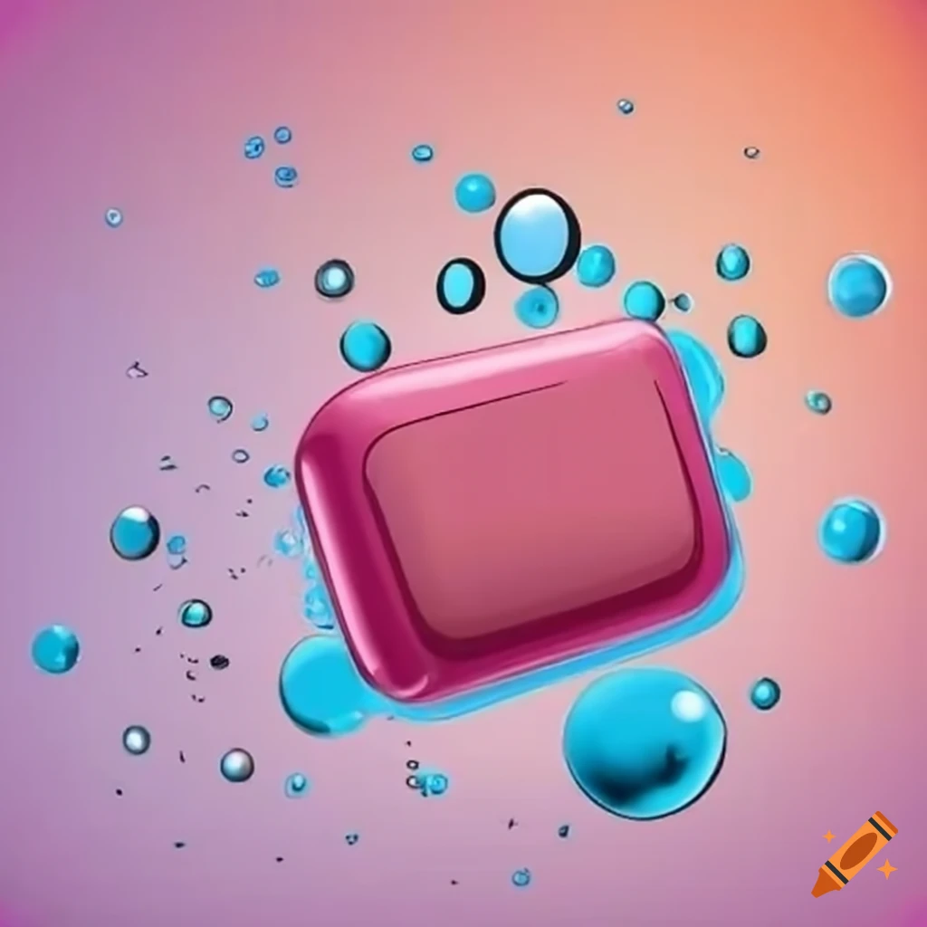 bar of soap with bubbles cartoon