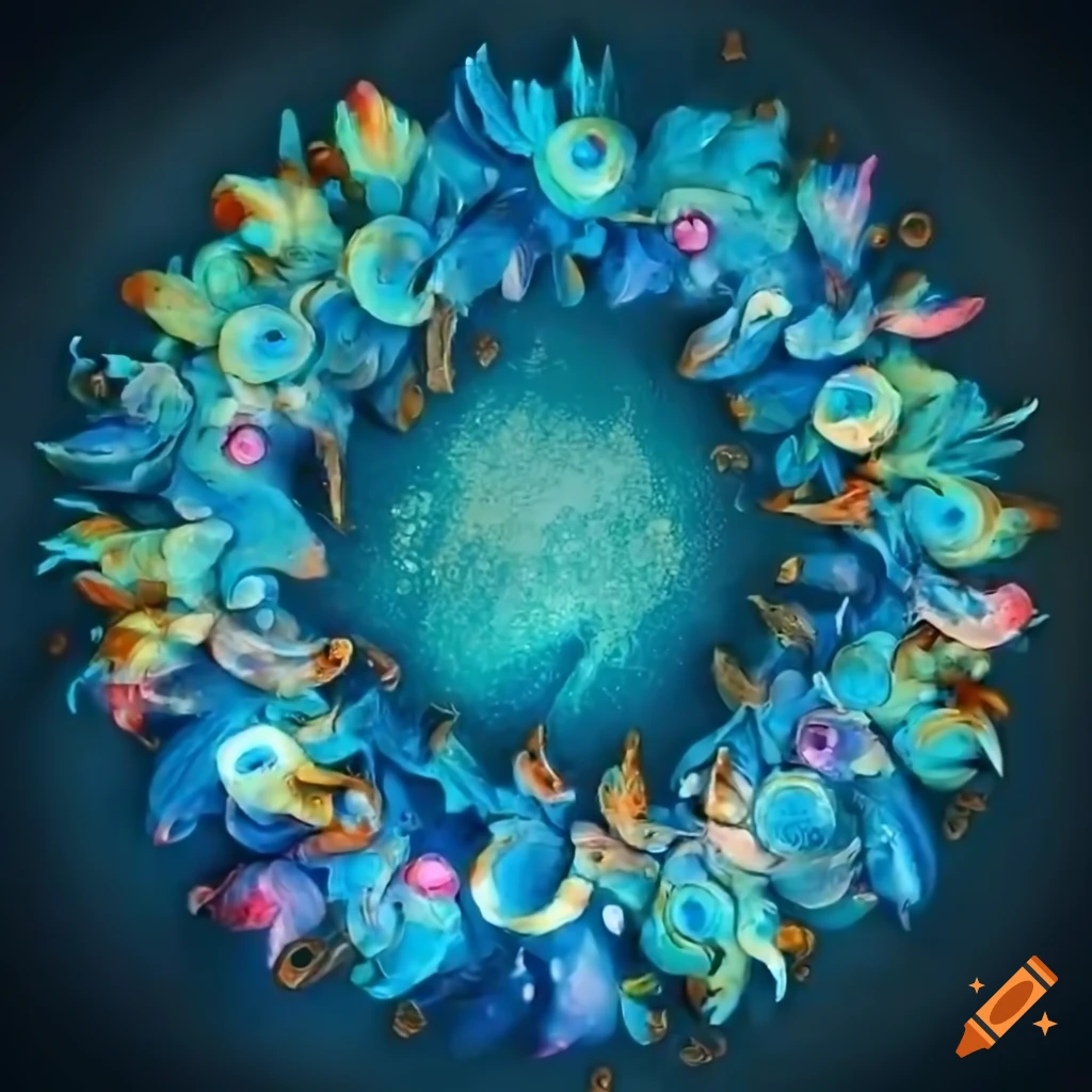 Perfect circular ocean wreath, ocean colors, star fish, summer vibes