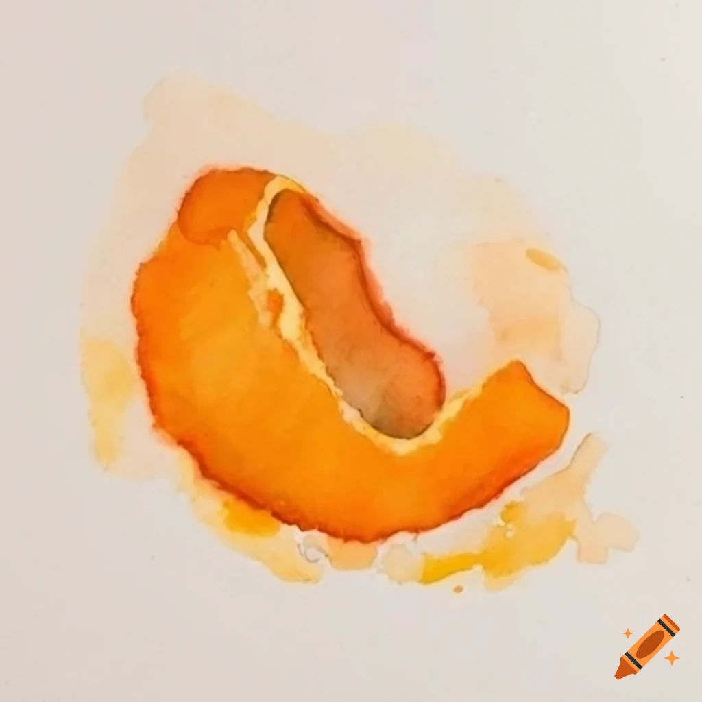 Watercolor painting of orange peel