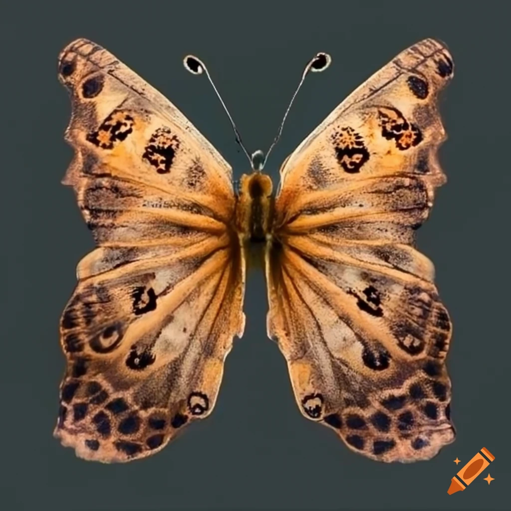 A small butterfly with medieval patterns on its wings on Craiyon