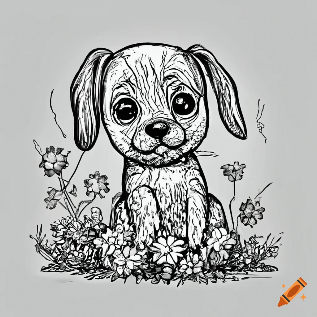 How to Draw a Dog (Puppy) for Kids - Cute Drawing of Animals - YouTube