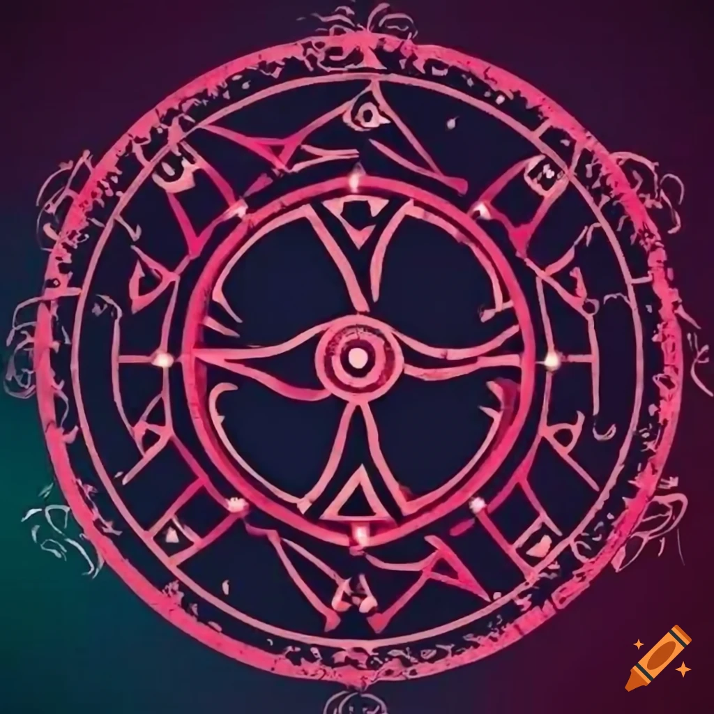 A tribal magic circle on Craiyon