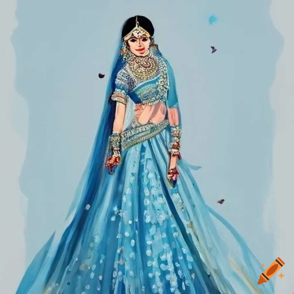girl drawing lehenga easy step by step | how to draw a traditional girl  with lehenga |pencil drawing - YouTube