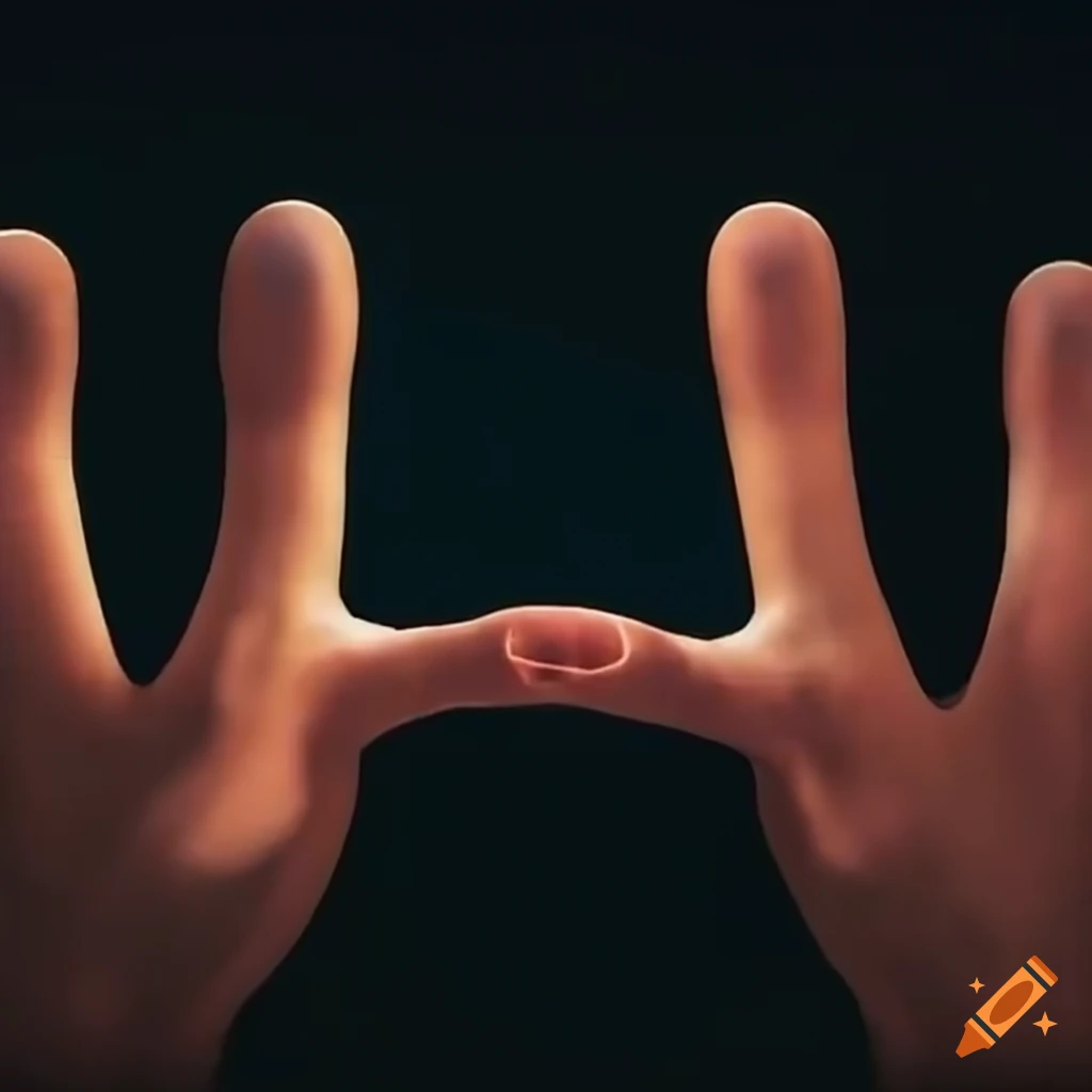 Four people interlacing their fingers together