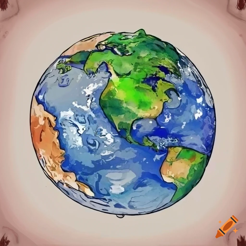 Cute cartoon Earth stock vector. Illustration of bright - 128121120