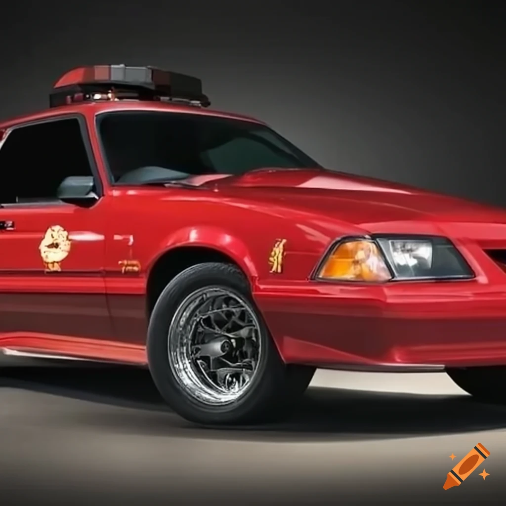 Red fox body mustang fire chief on Craiyon