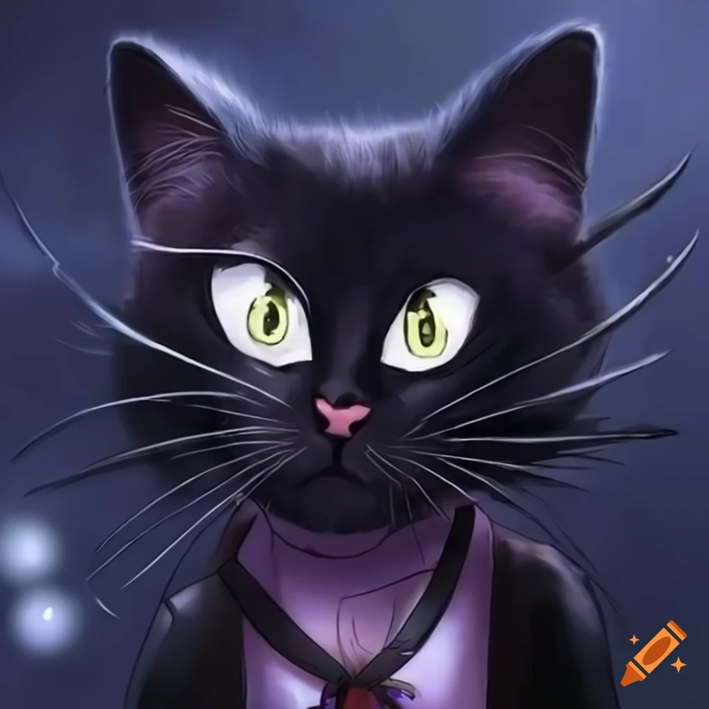Gato negro, anime, callejero