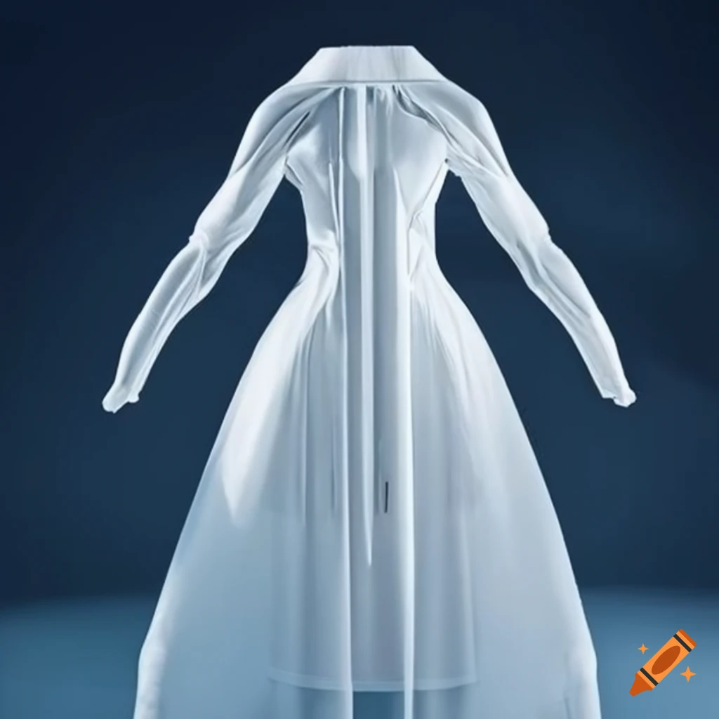 Highly detailed futuristic fashion for space travel, white, clean ...