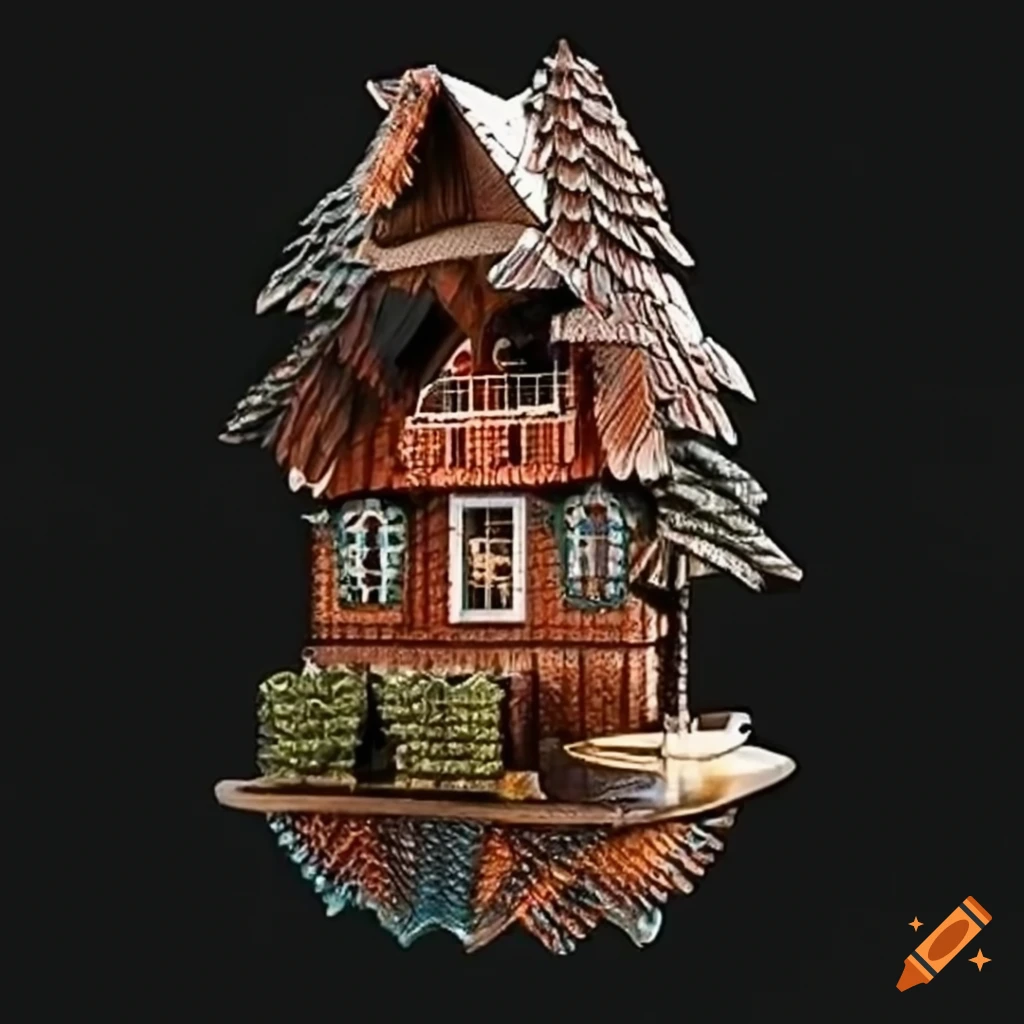 In high definition, cuckoo clock style, museum display, rainbow trout