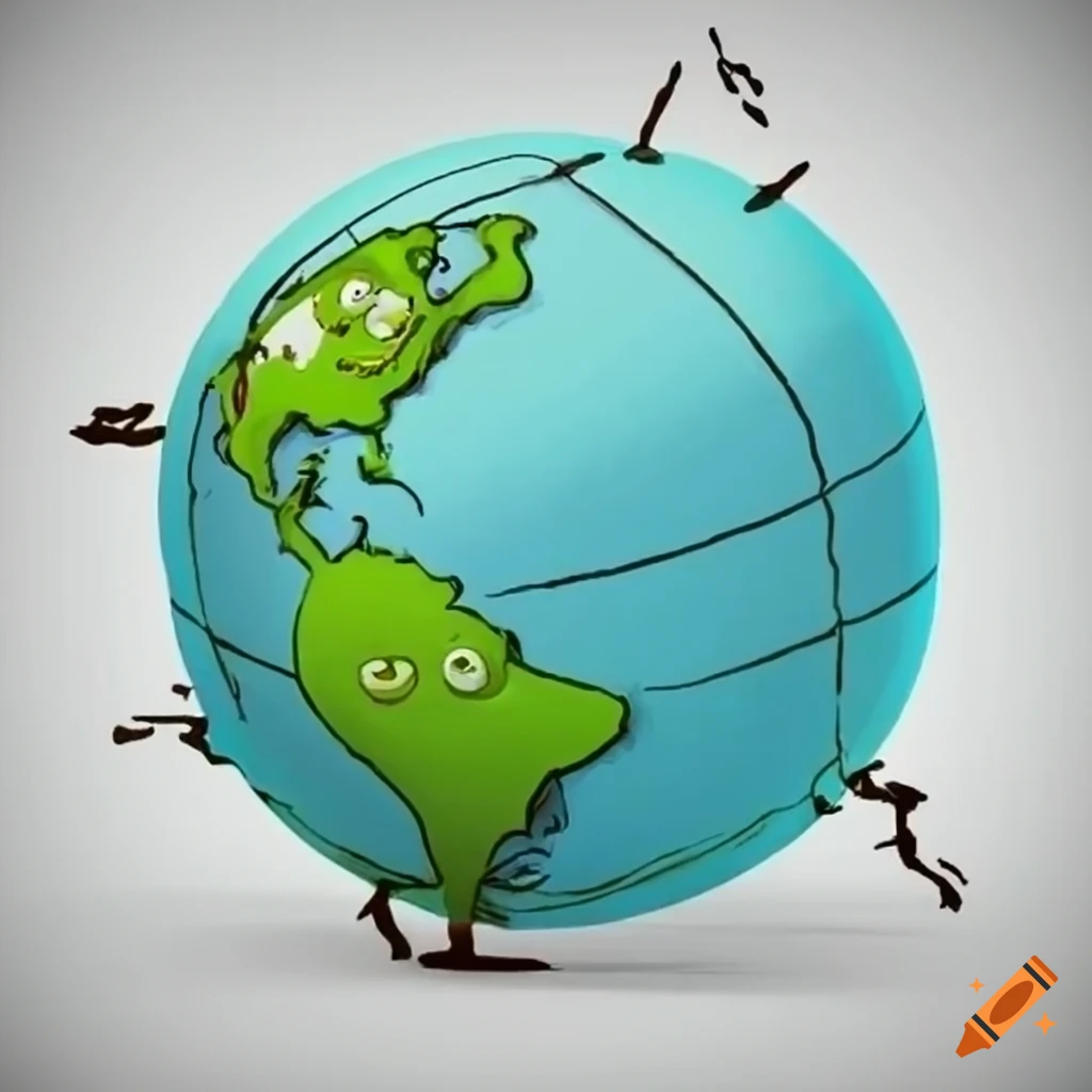 Vignette of sustainable development cartoon version on Craiyon