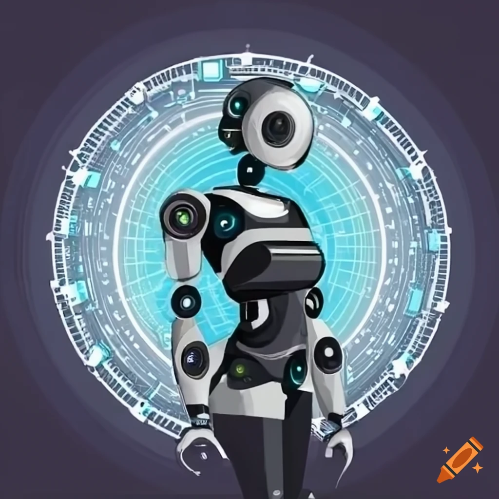 Humanoid robot with artificial intelligence technology on Craiyon