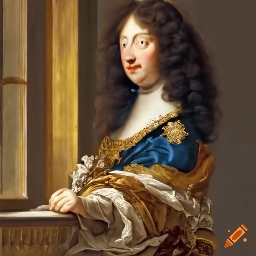King louis xiv looking at the window of versailles