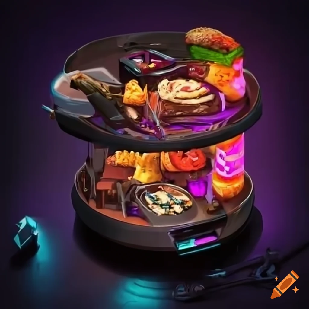 Cyberpunk mixer for food on Craiyon