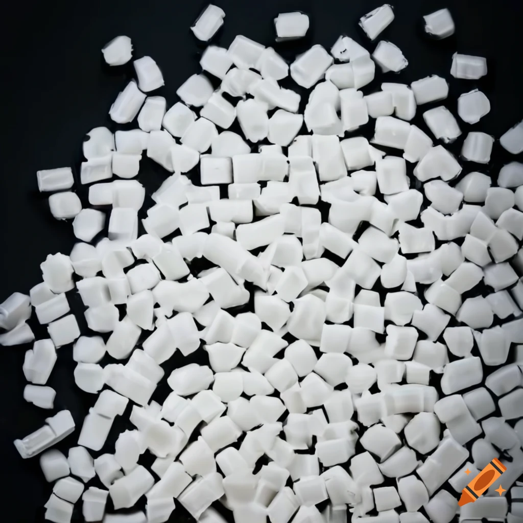 White plastic pellets on Craiyon