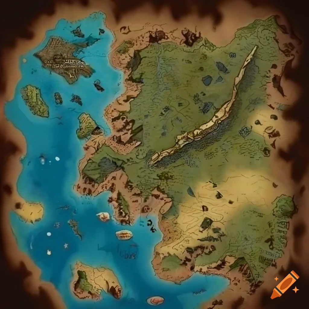 Fantasy map on Craiyon