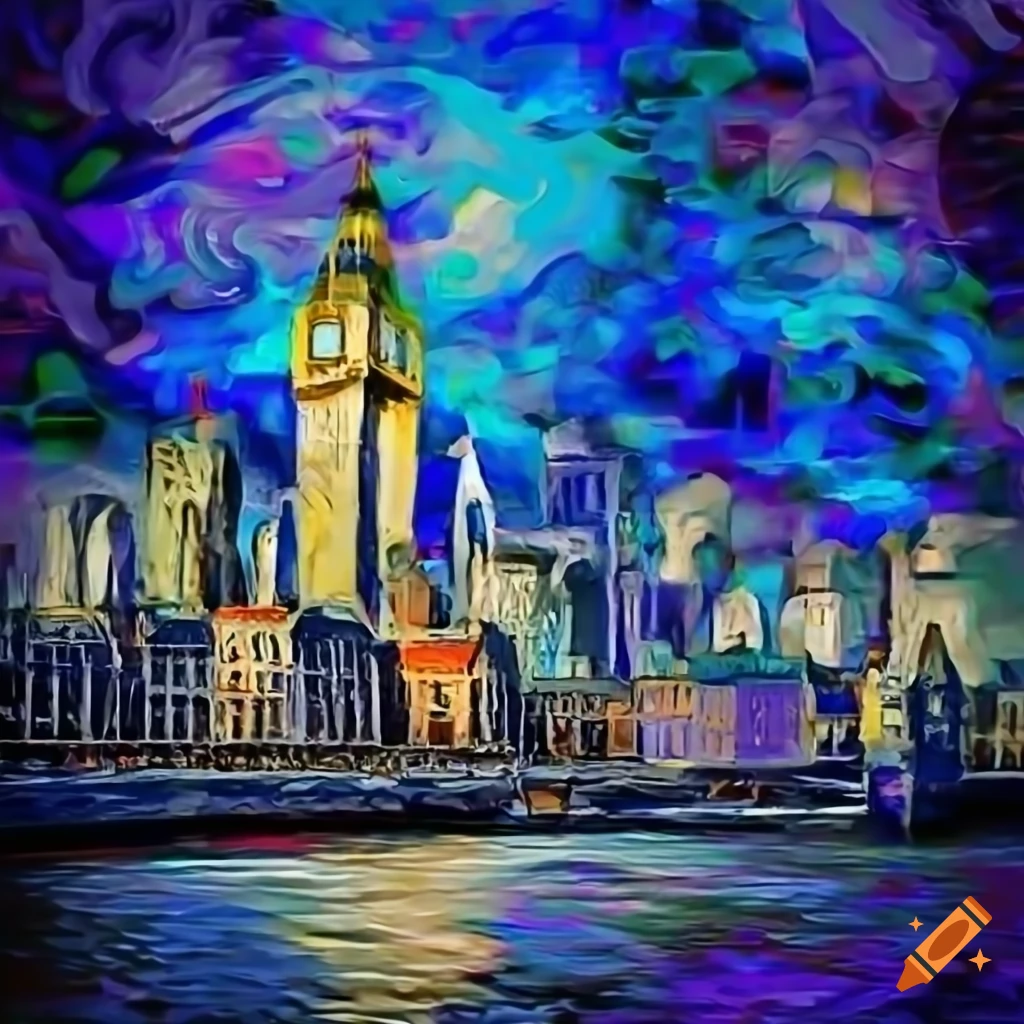 Create an image of the City of London overlaying a wavy line design ...