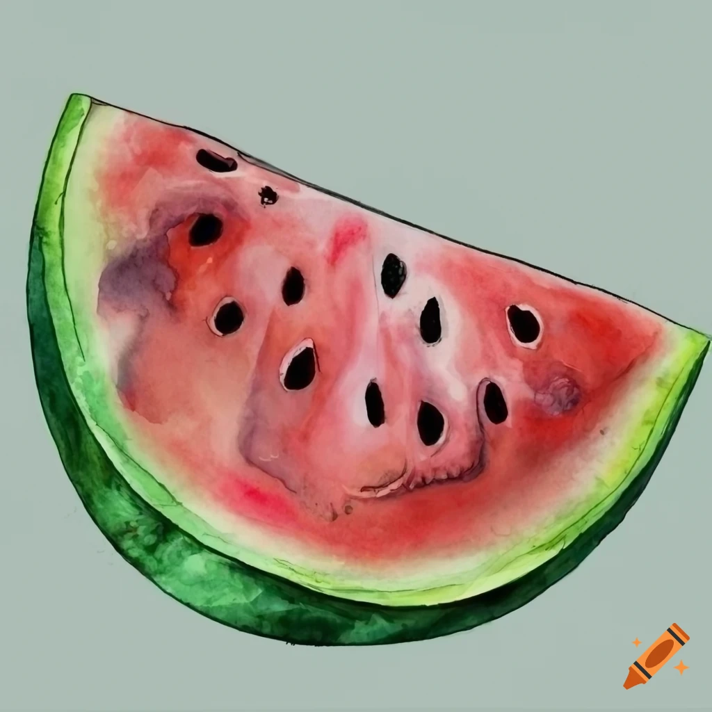 how to draw a watermelon step by step | Easy doodles drawings, Fruits  drawing, Drawing tutorial easy