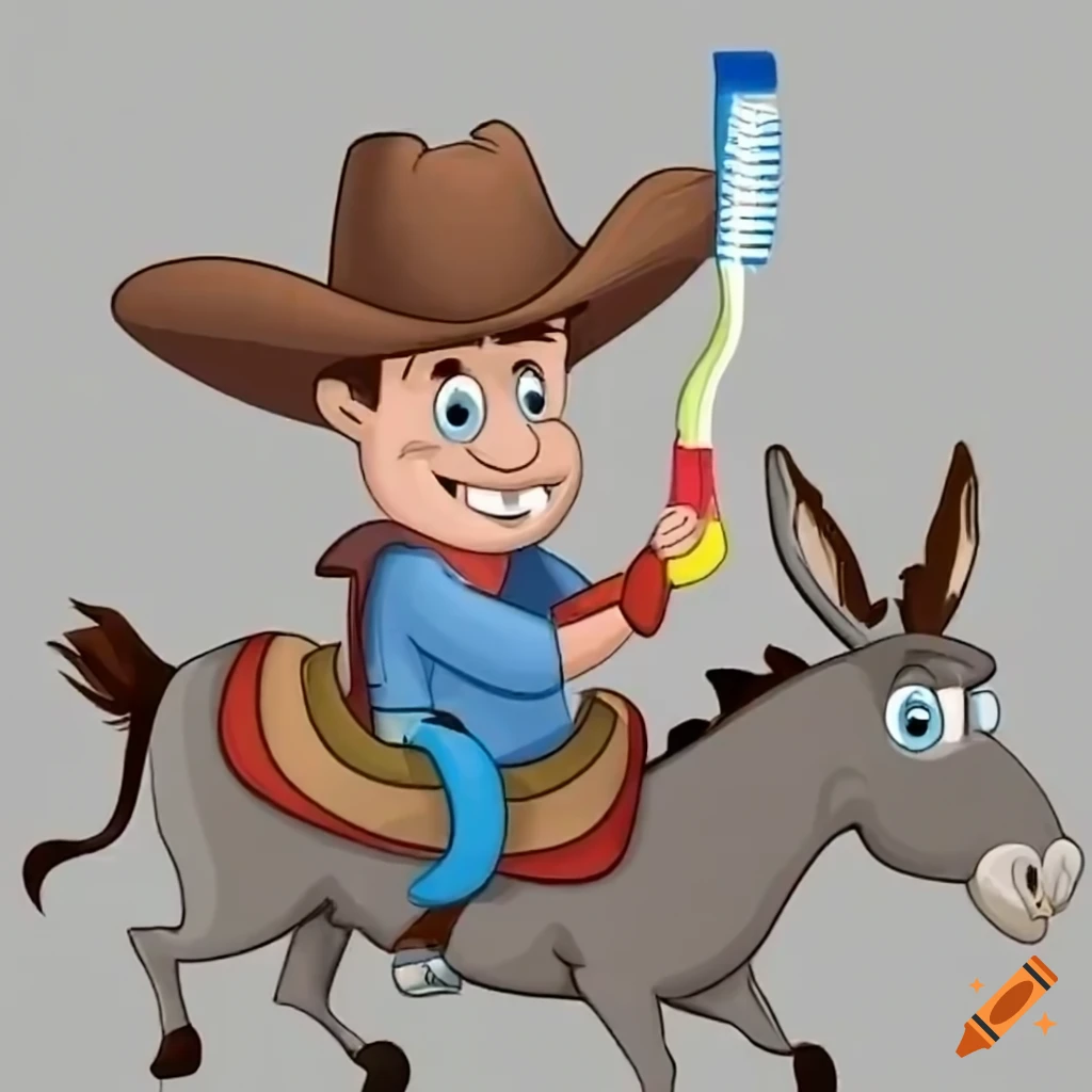 Riding A Donkey Cartoon
