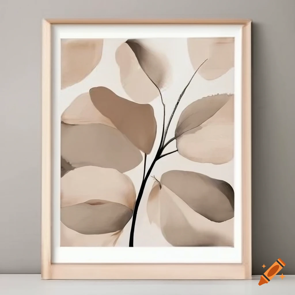 Beige Art Poster - Abstract beige and black 