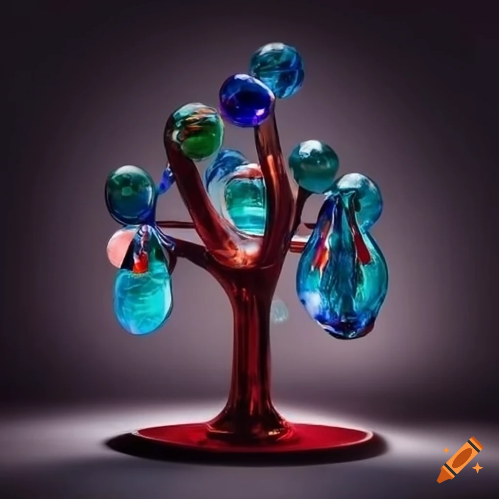 Glass Tree Shape Tree made of glass in baloon style on Craiyon
