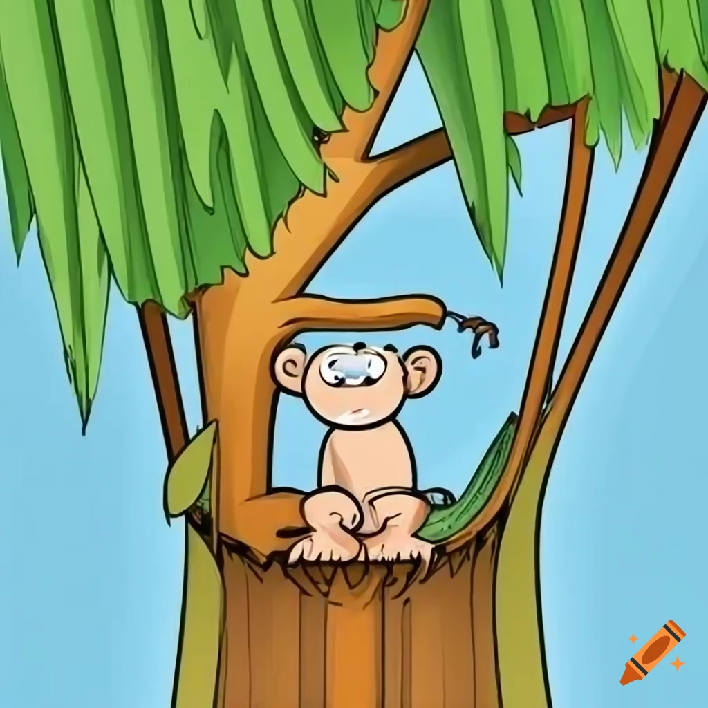 cartoon monkey scratching head