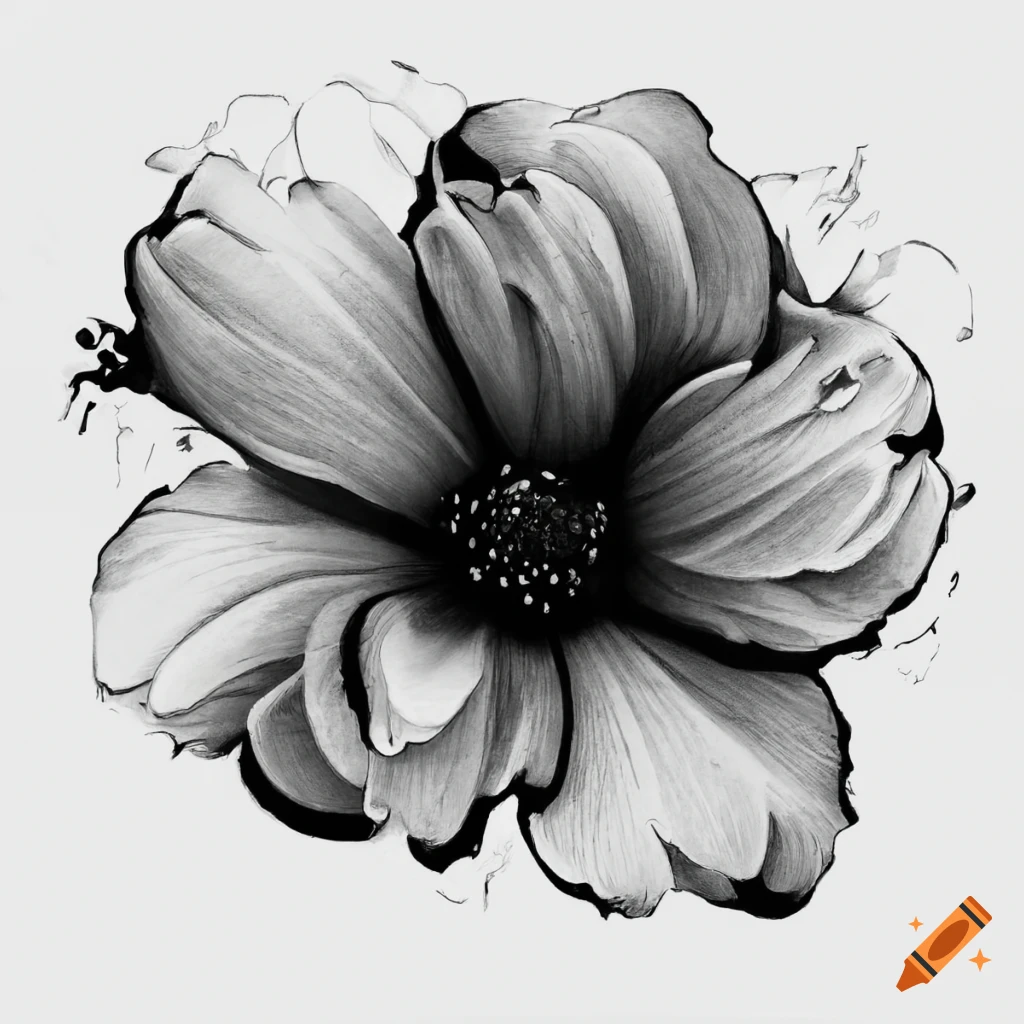 Plant Outline Clipart-bouquet of flowers on a table black outline drawing