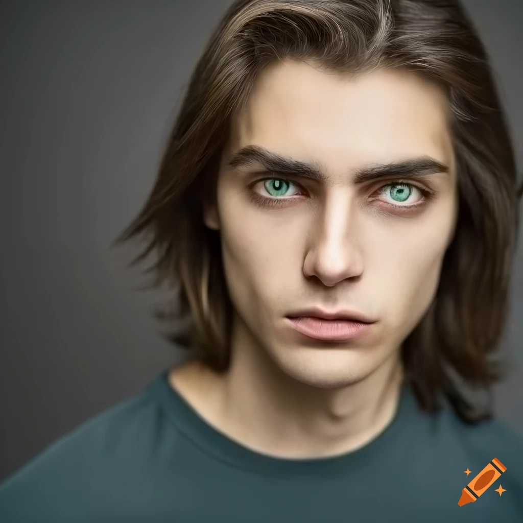 Handsome man with green eyes