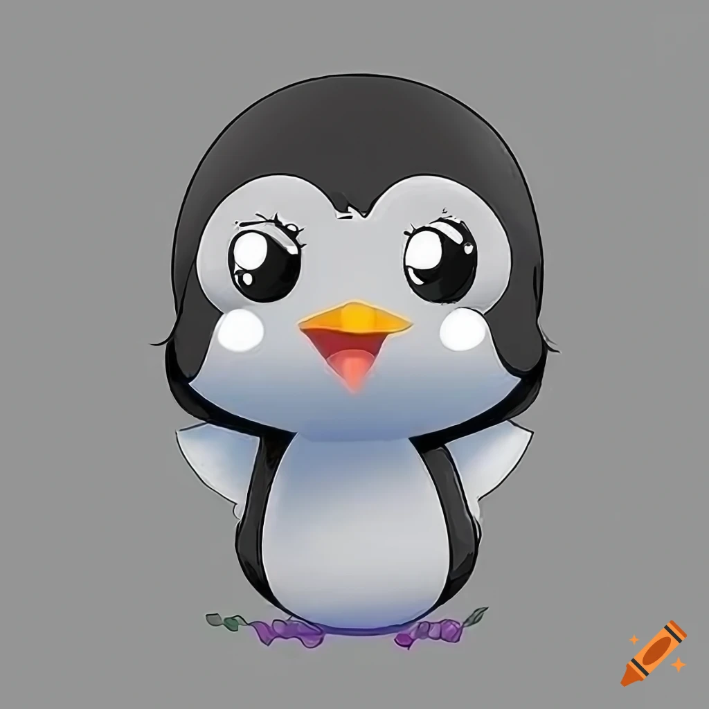 cute animated baby penguins