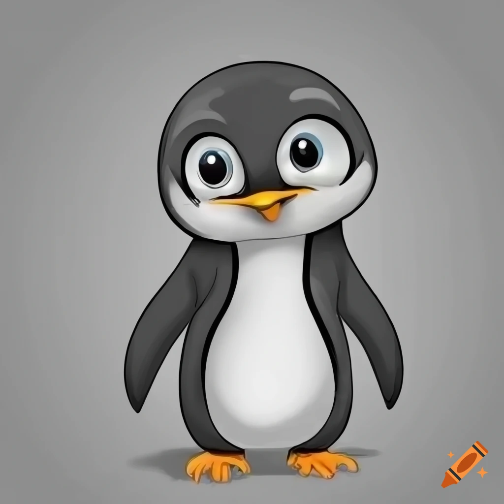 cute cartoon baby penguin